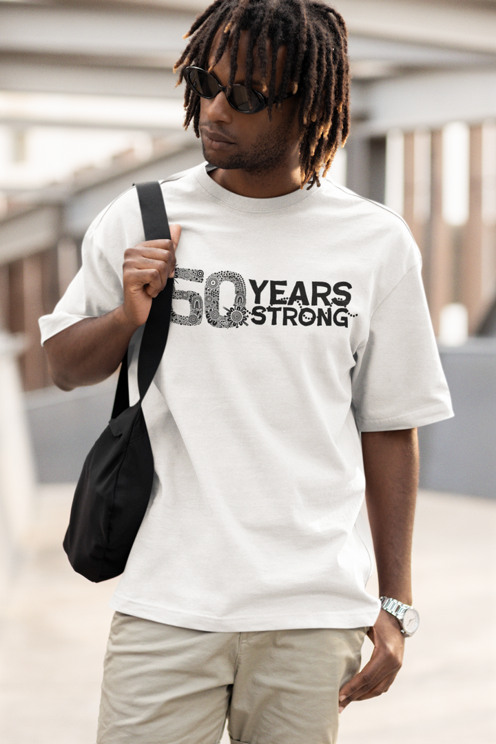 50 Years of Legacy (Mono) - NAIDOC 2025 Men's Oversized T-Shirt