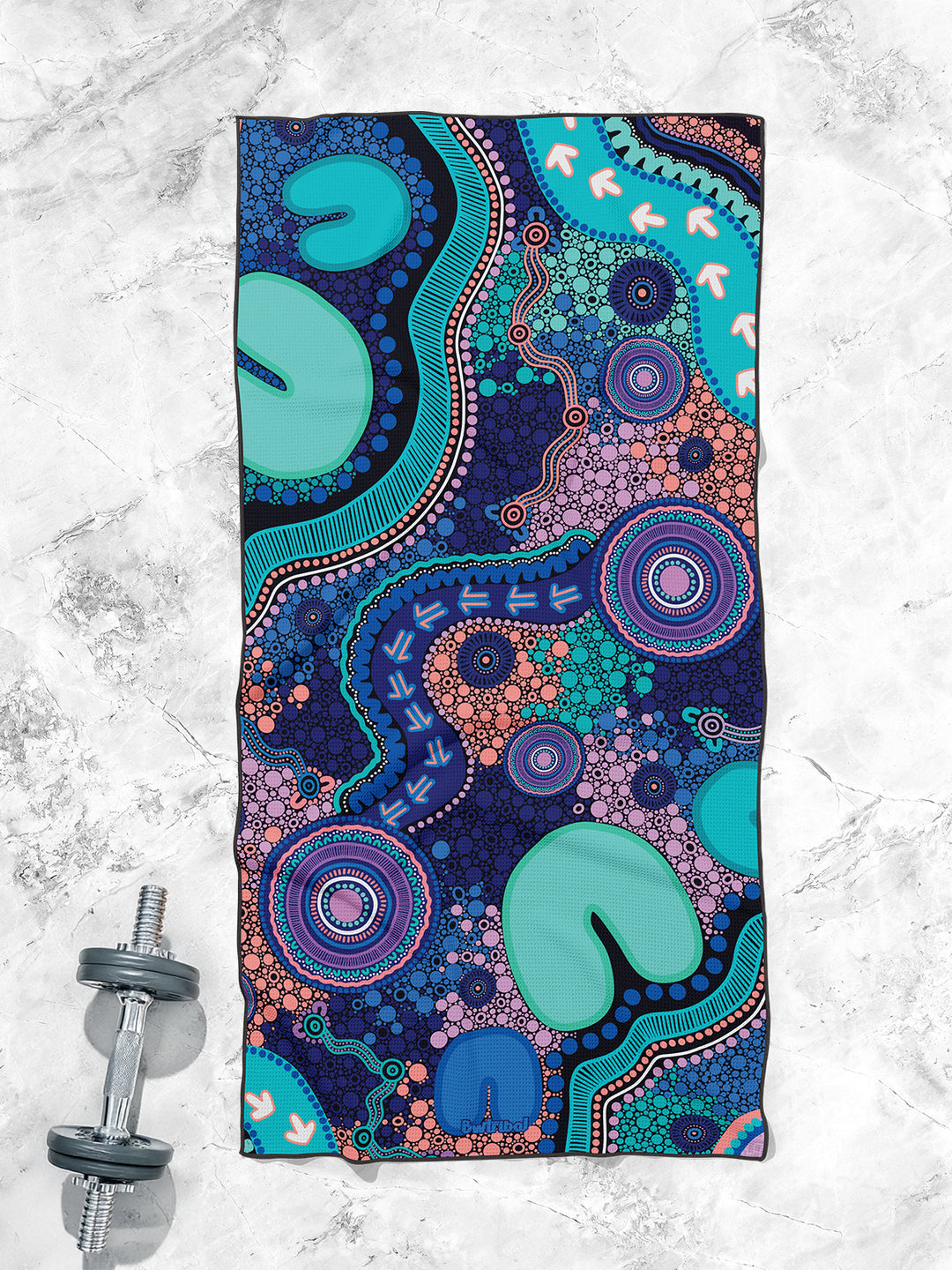 Pathways - Waffle Fabric Gym Towel
