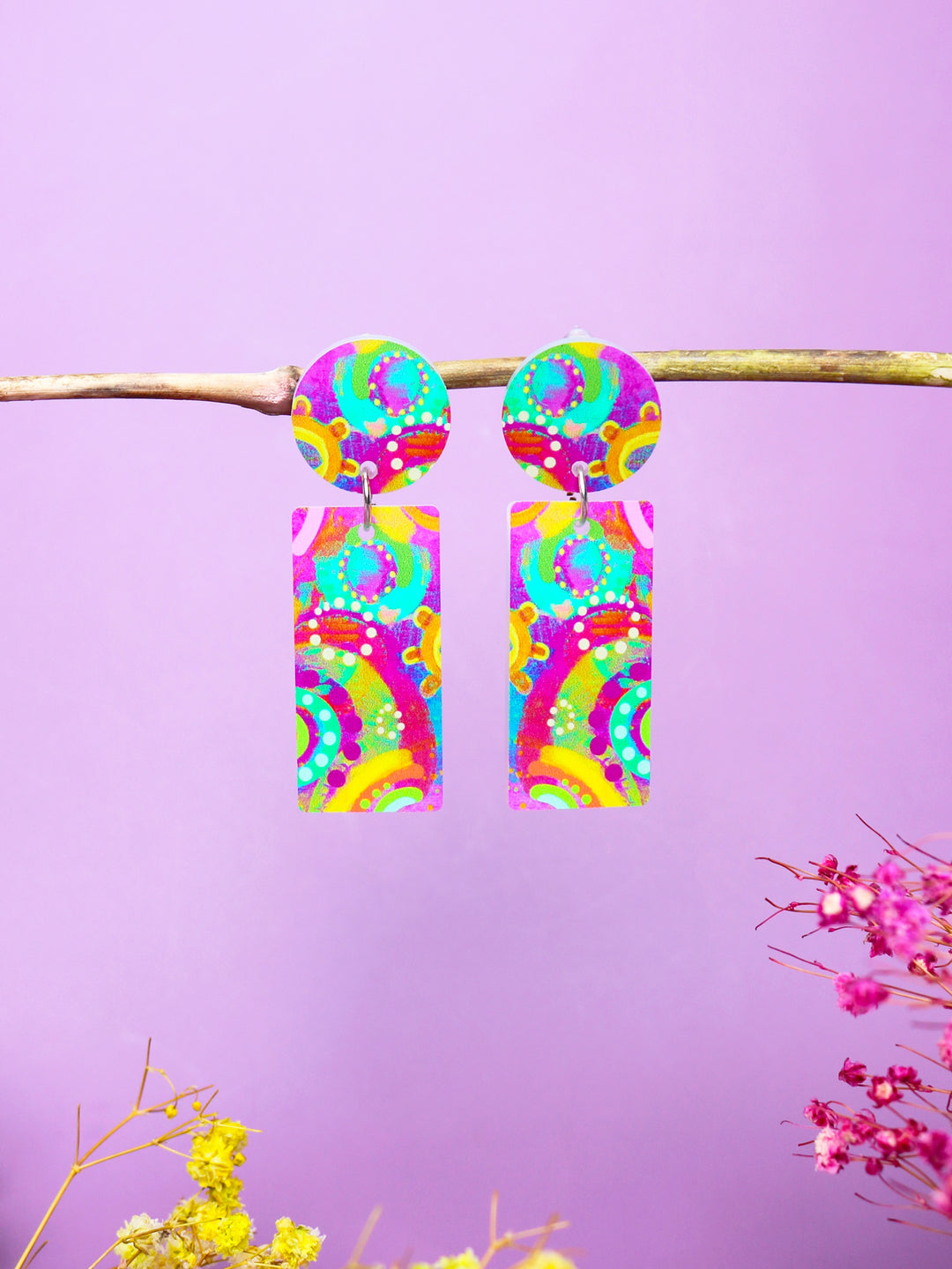 Gantharri (Queen Bee) - Rectangle Drop Earrings