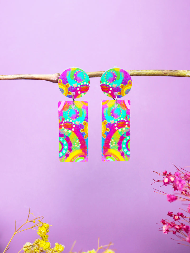 Gantharri (Queen Bee) - Rectangle Drop Earrings