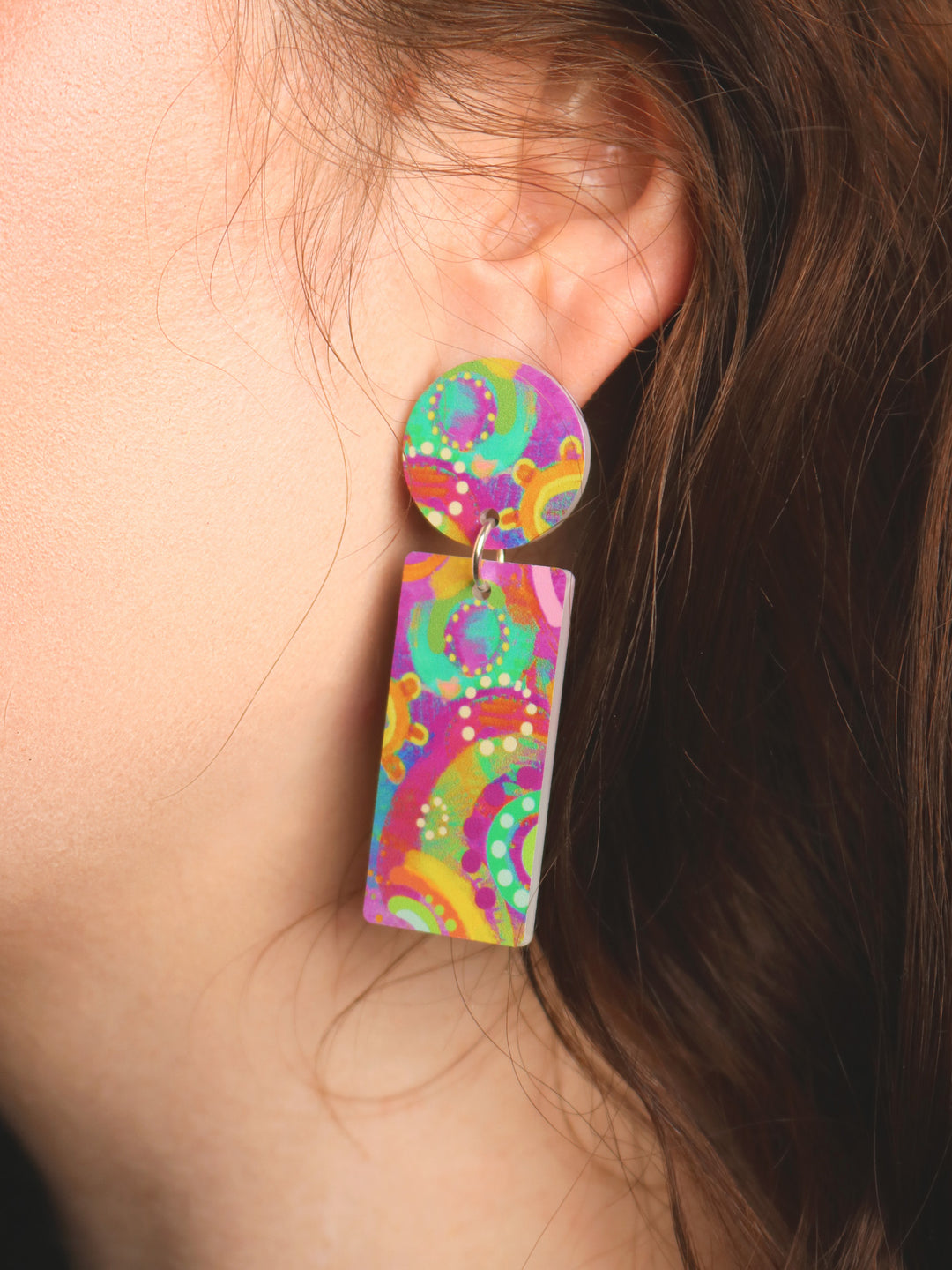 Gantharri (Queen Bee) - Rectangle Drop Earrings
