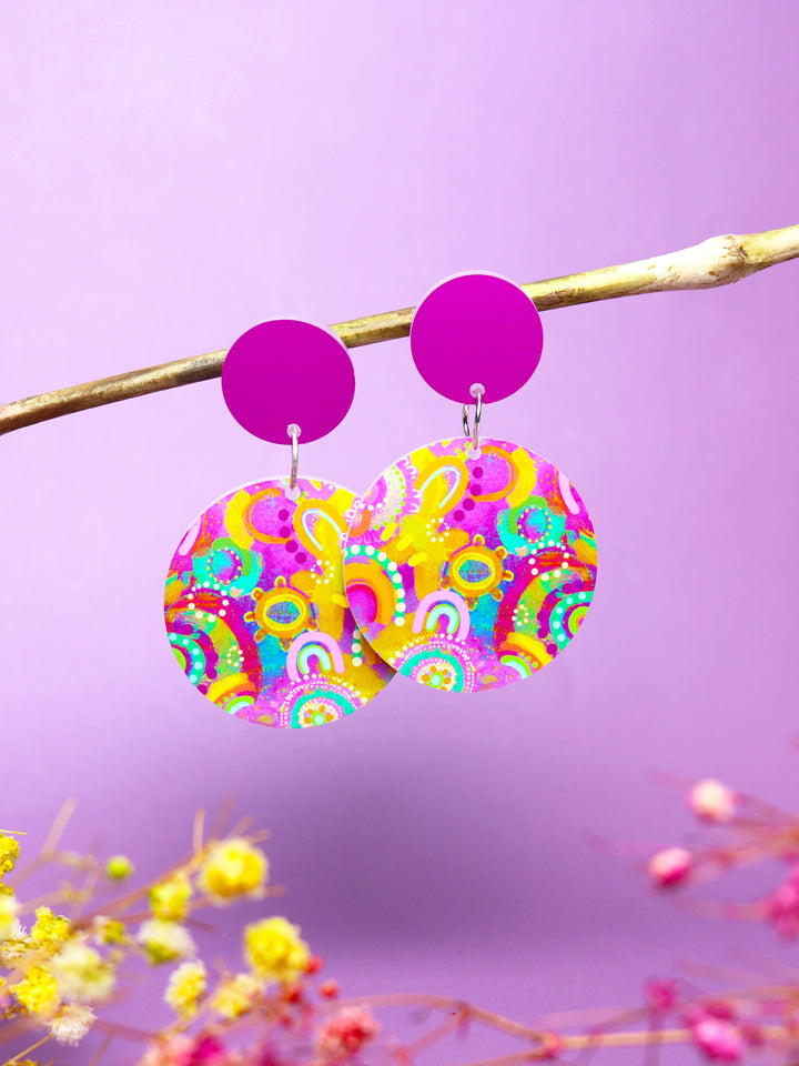 Gantharri (Queen Bee) - Round Drop Earrings