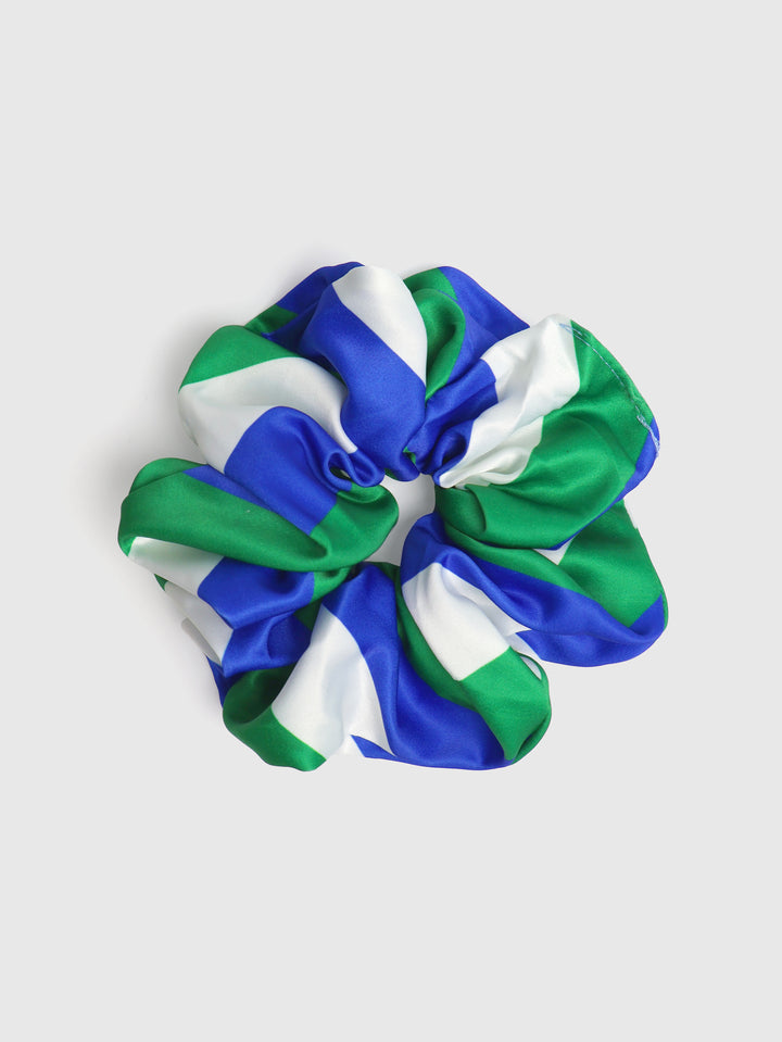 Blue, Green & White- Extra Large Scrunchie