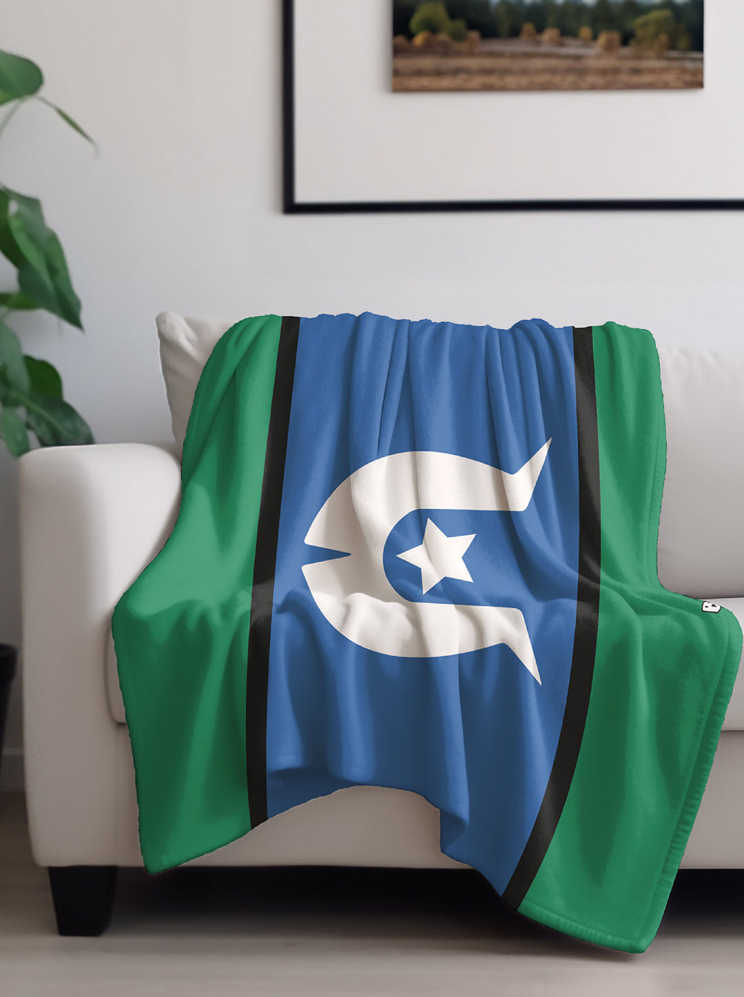 Torres Strait Islander Flag - Throw Rug / Throw Blanket