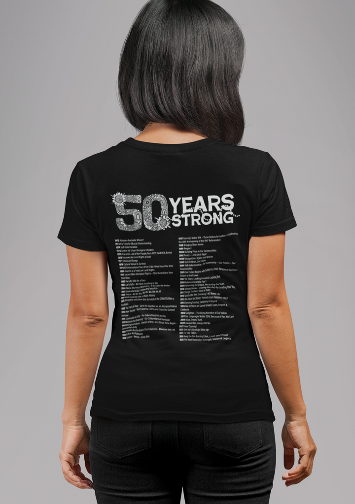 50-Year Commemoration (black/white) - NAIDOC 2025 Women’s T-Shirt