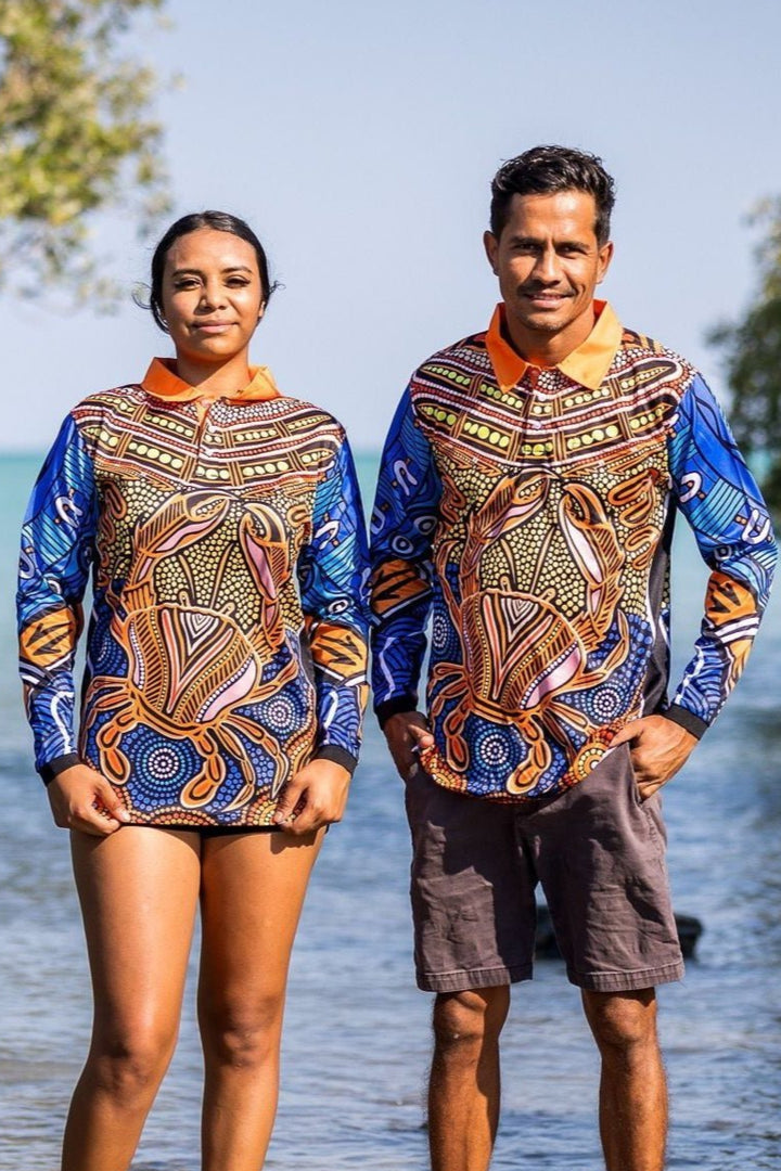 Gathering Mud Crab - Unisex Long-Sleeved Fishing Polo