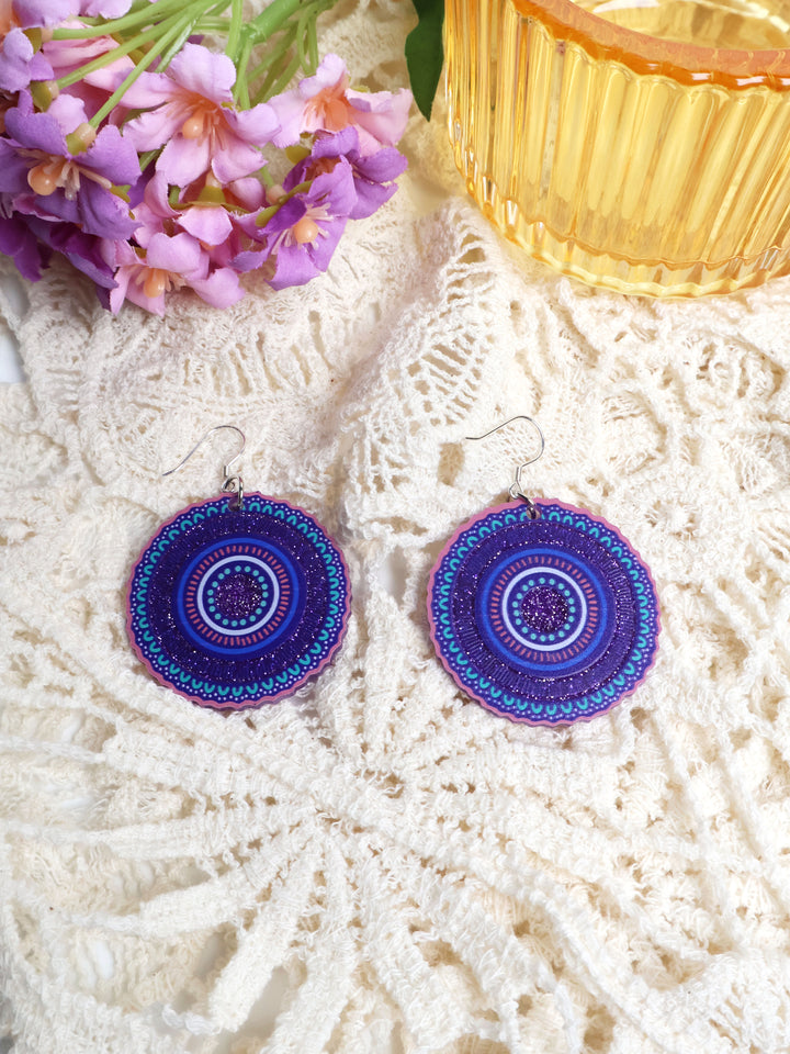 Pathways - Round Glitter Earrings