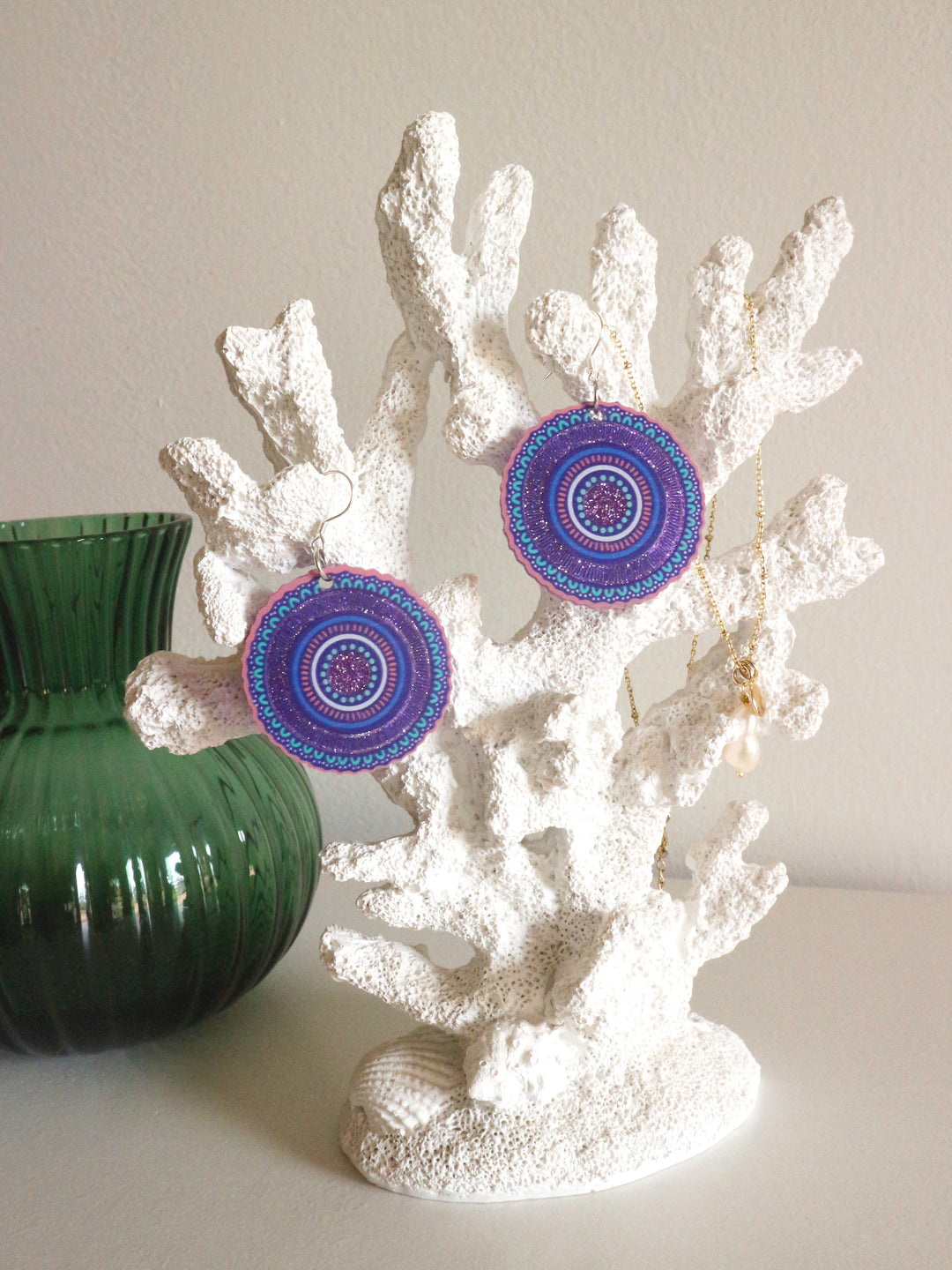 Pathways - Round Glitter Earrings
