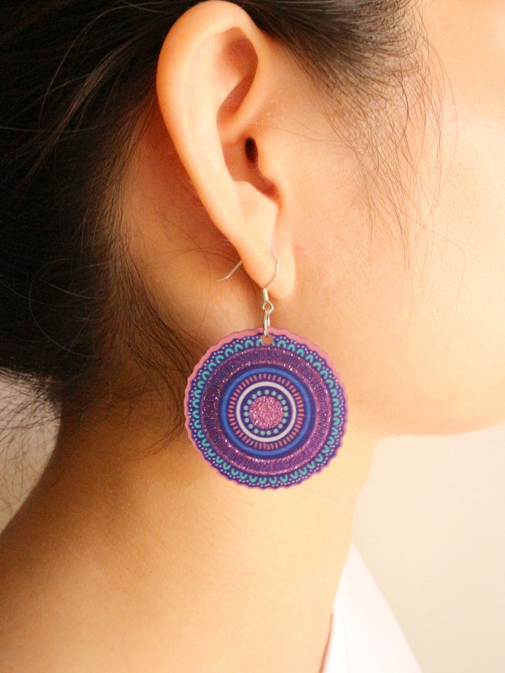 Pathways - Round Glitter Earrings