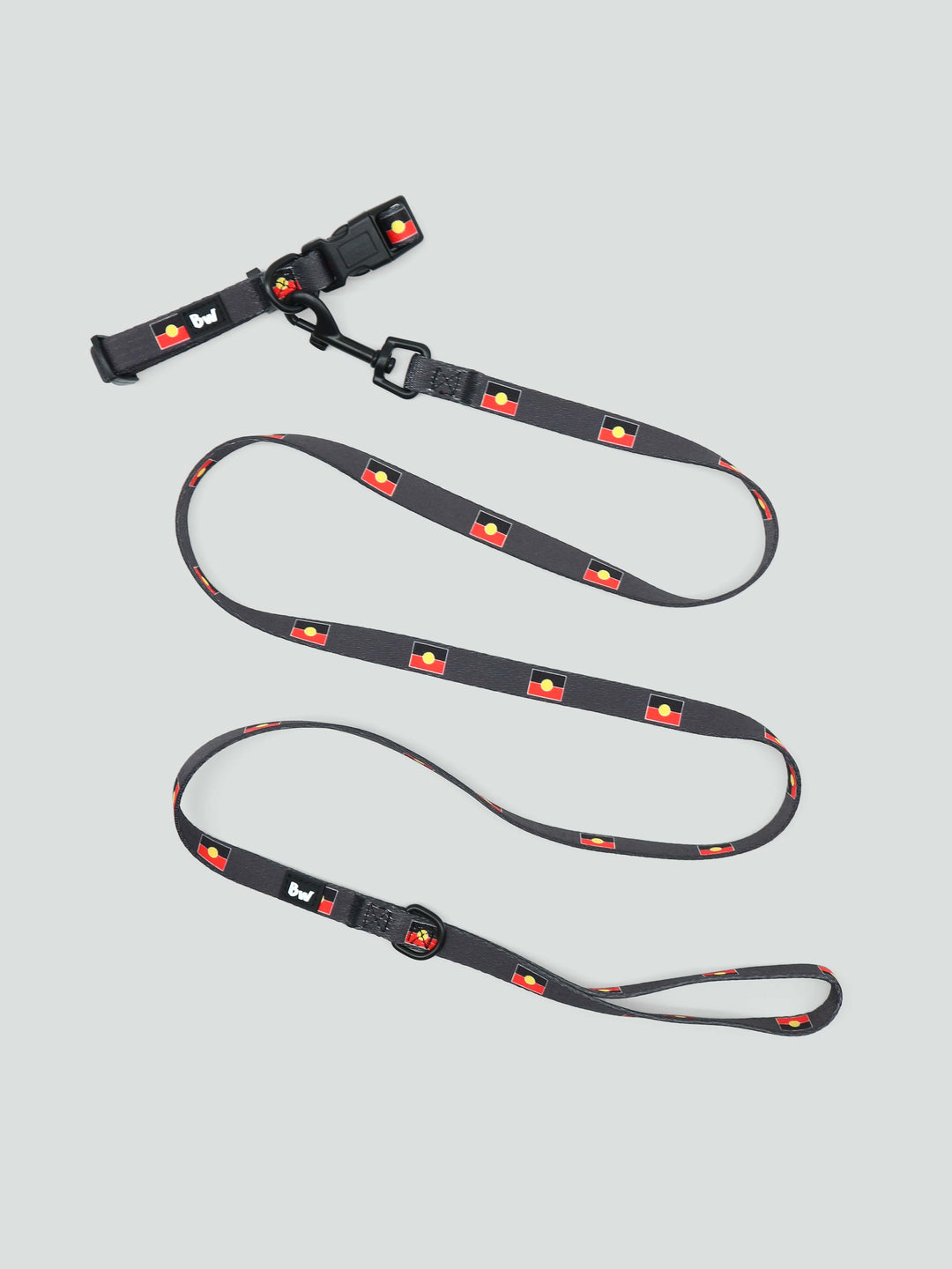 Aboriginal Flag - Collar, Leash, and Harness Bundle