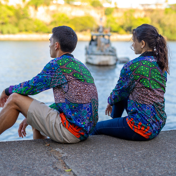 Gadu Bilima (Sea Turtle) - Unisex Fishing Polo - Fishing Polo