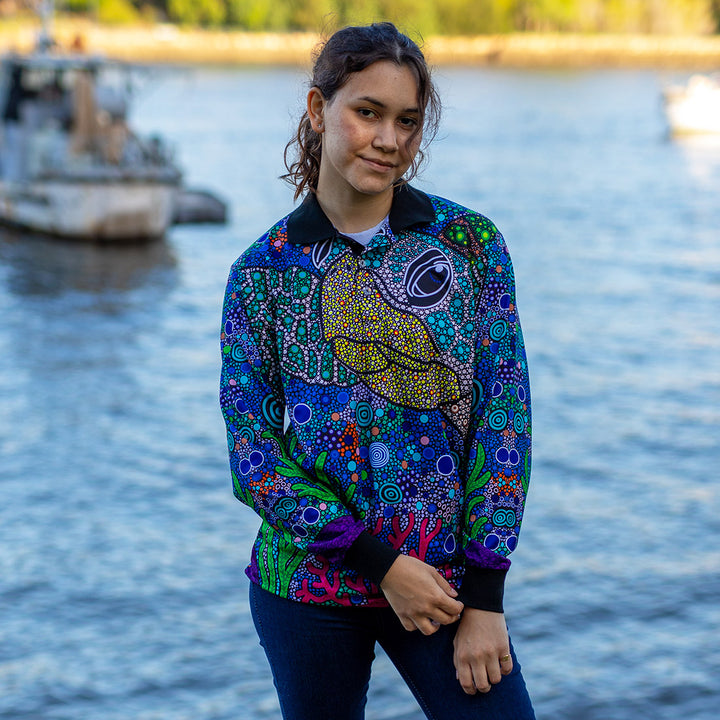 Gadu Bilima (Sea Turtle) - Unisex Fishing Polo - Fishing Polo