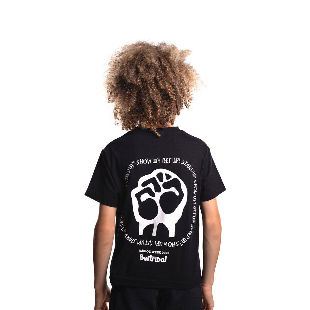 NAIDOC WEEK 2022 (GET UP) - (logo on the back) Kid's Cotton T-Shirt - Shirt