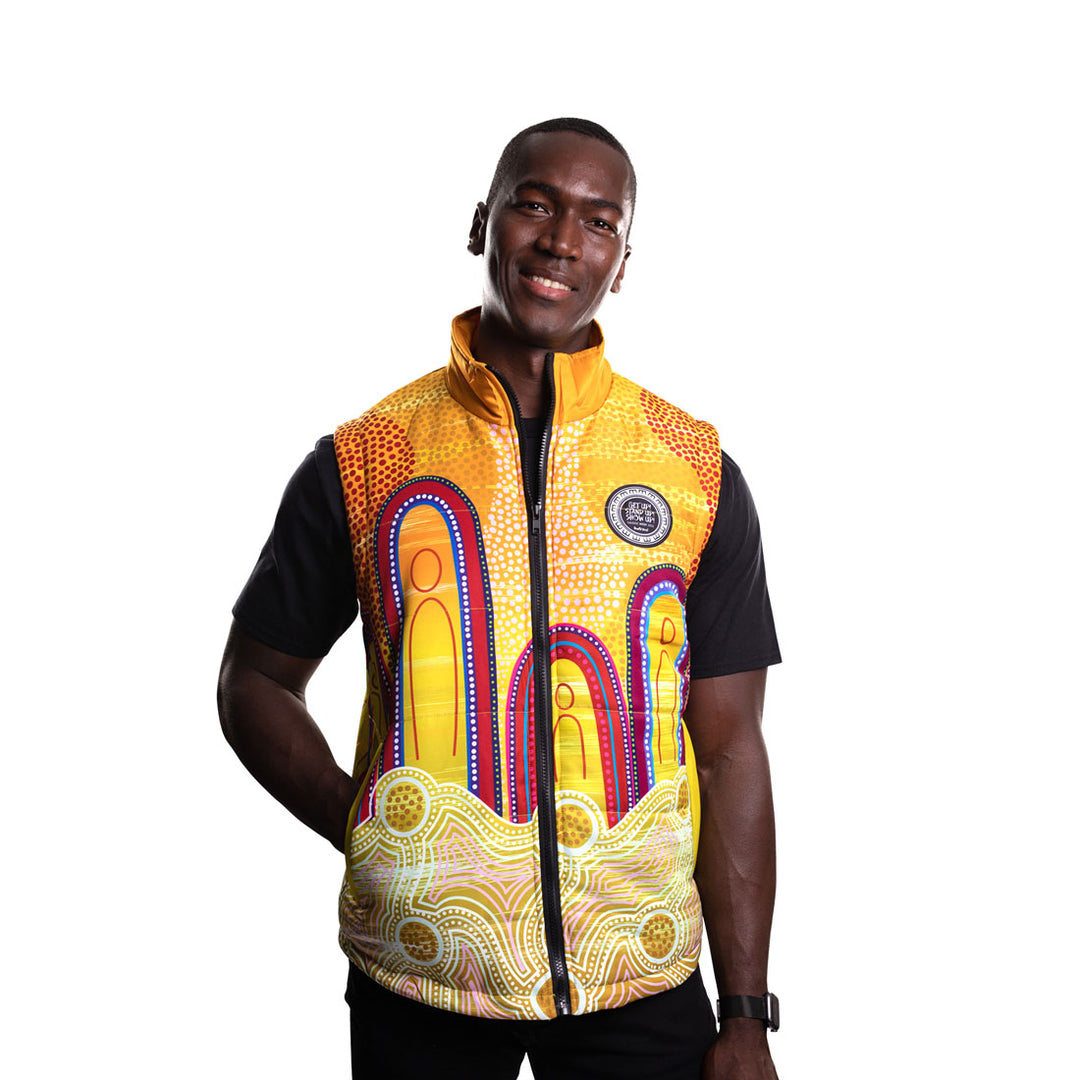 Warra-li (NAIDOC 2022) - Men's Puffer Vest - Puffer Vest