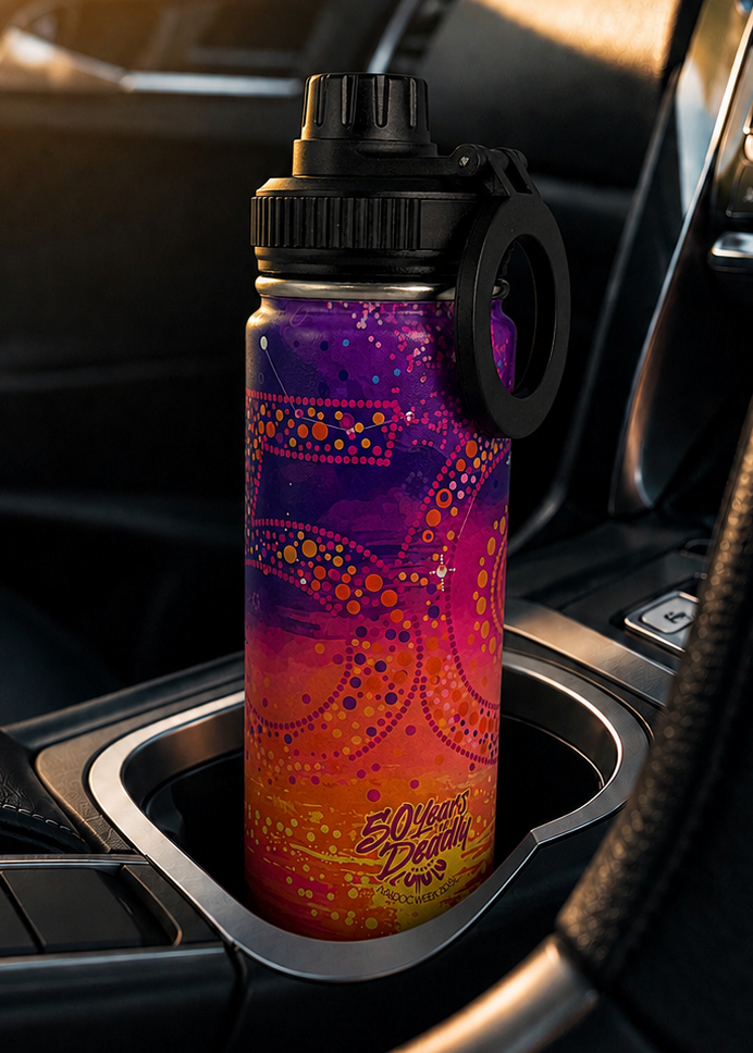 50 Years Deadly - NAIDOC 2026 Bottle with Magnetic Booster Ring (18oz)