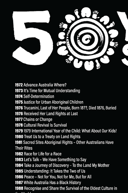 50-Year Commemoration (black/white) - NAIDOC 2025 Cotton Tote Bag
