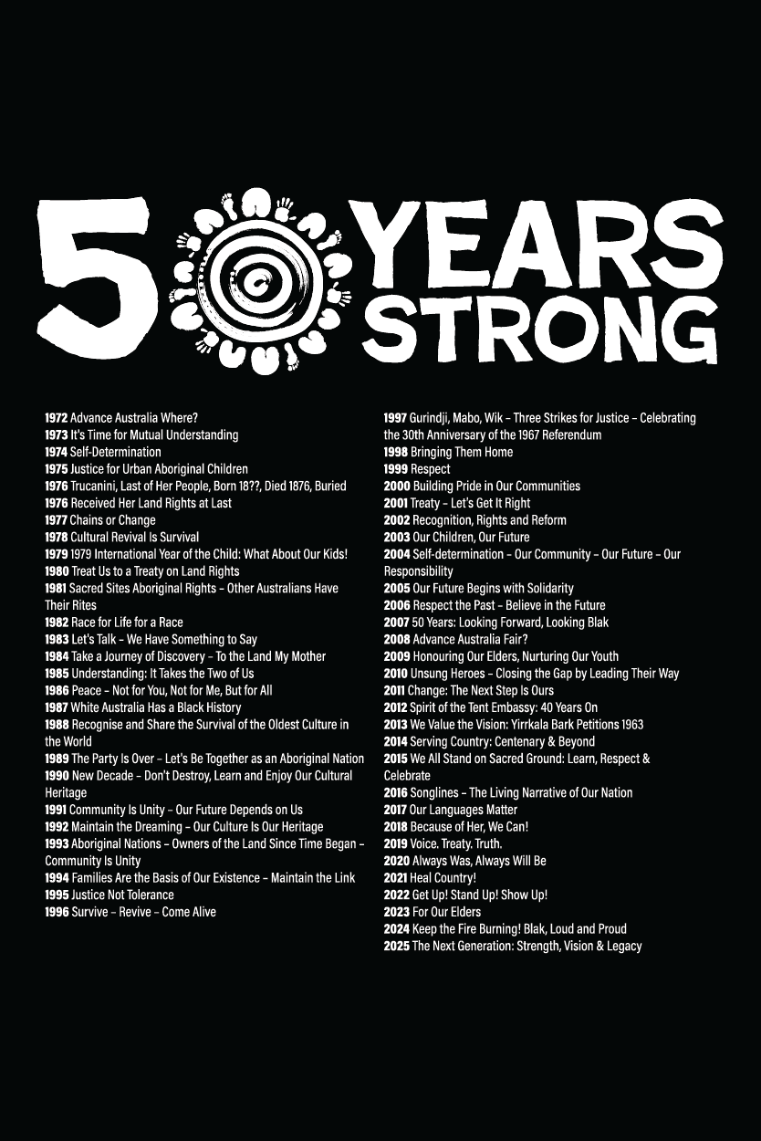 50-Year Commemoration (black/white) - NAIDOC 2025 Cotton Tote Bag