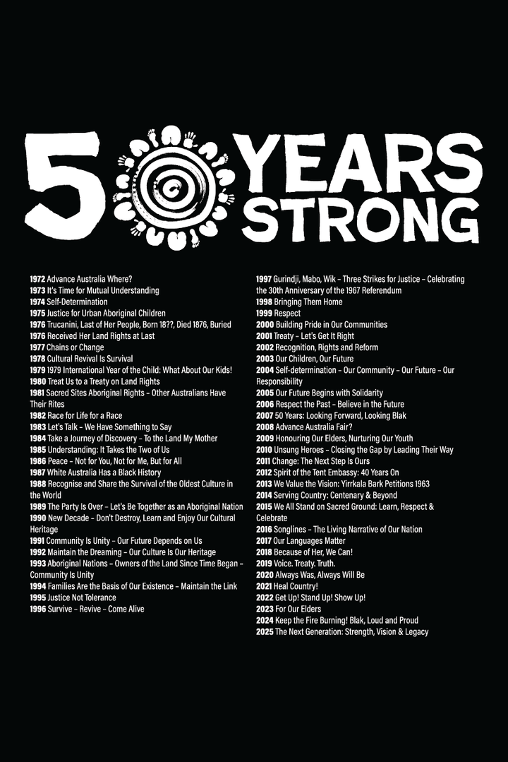 50-Year Commemoration (black/white) - NAIDOC 2025 Cotton Tote Bag