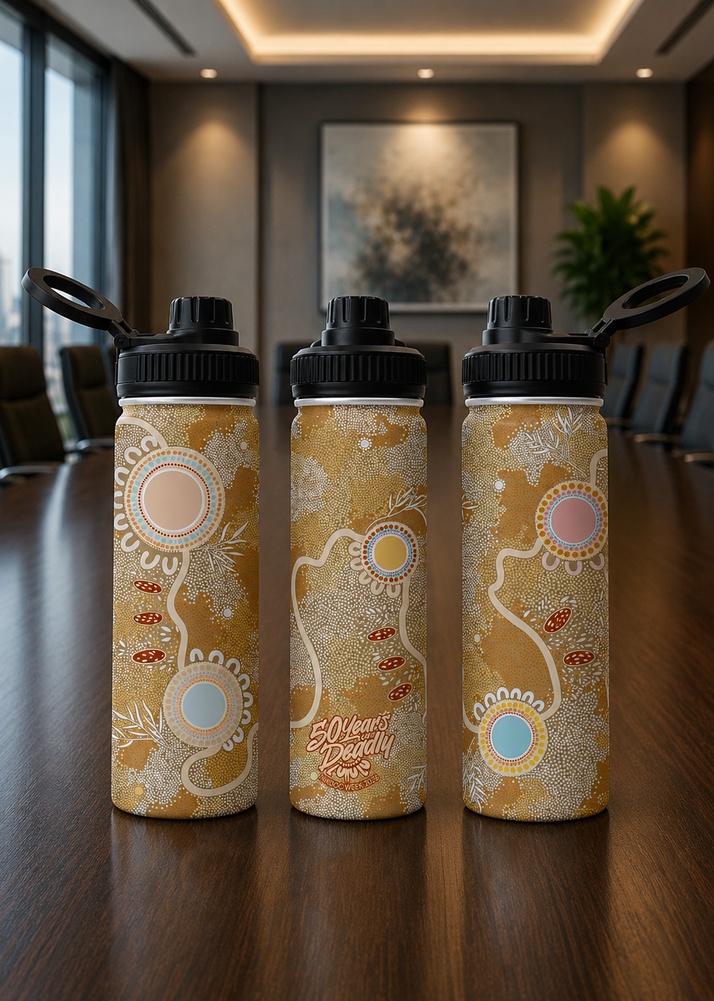Ever Flowing - NAIDOC 2026 Vacuum Bottle with Magnetic Booster Ring (18oz)
