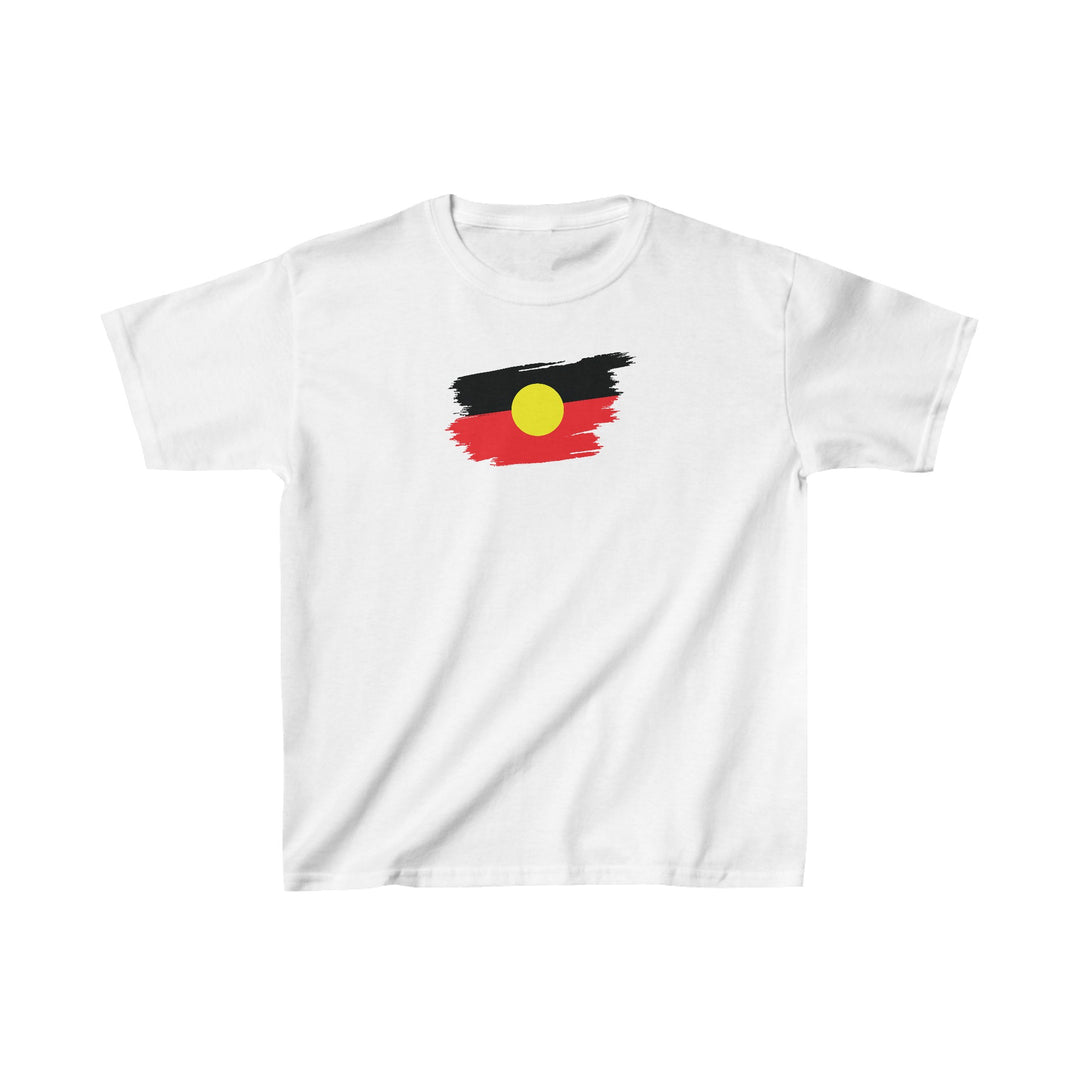 Brushstroke Aboriginal Flag - Kids Cotton Tee