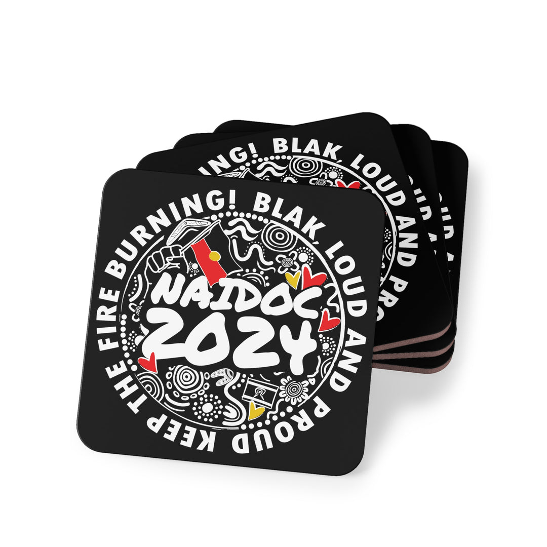 Blak, Loud and Proud NAIDOC 2024 - Coasters (Black)