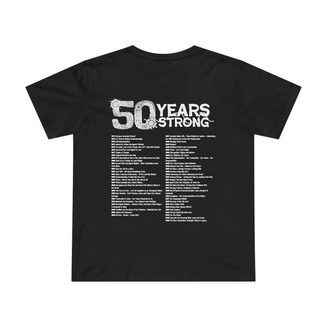 50-Year Commemoration (black/white) - NAIDOC 2025 Women’s T-Shirt