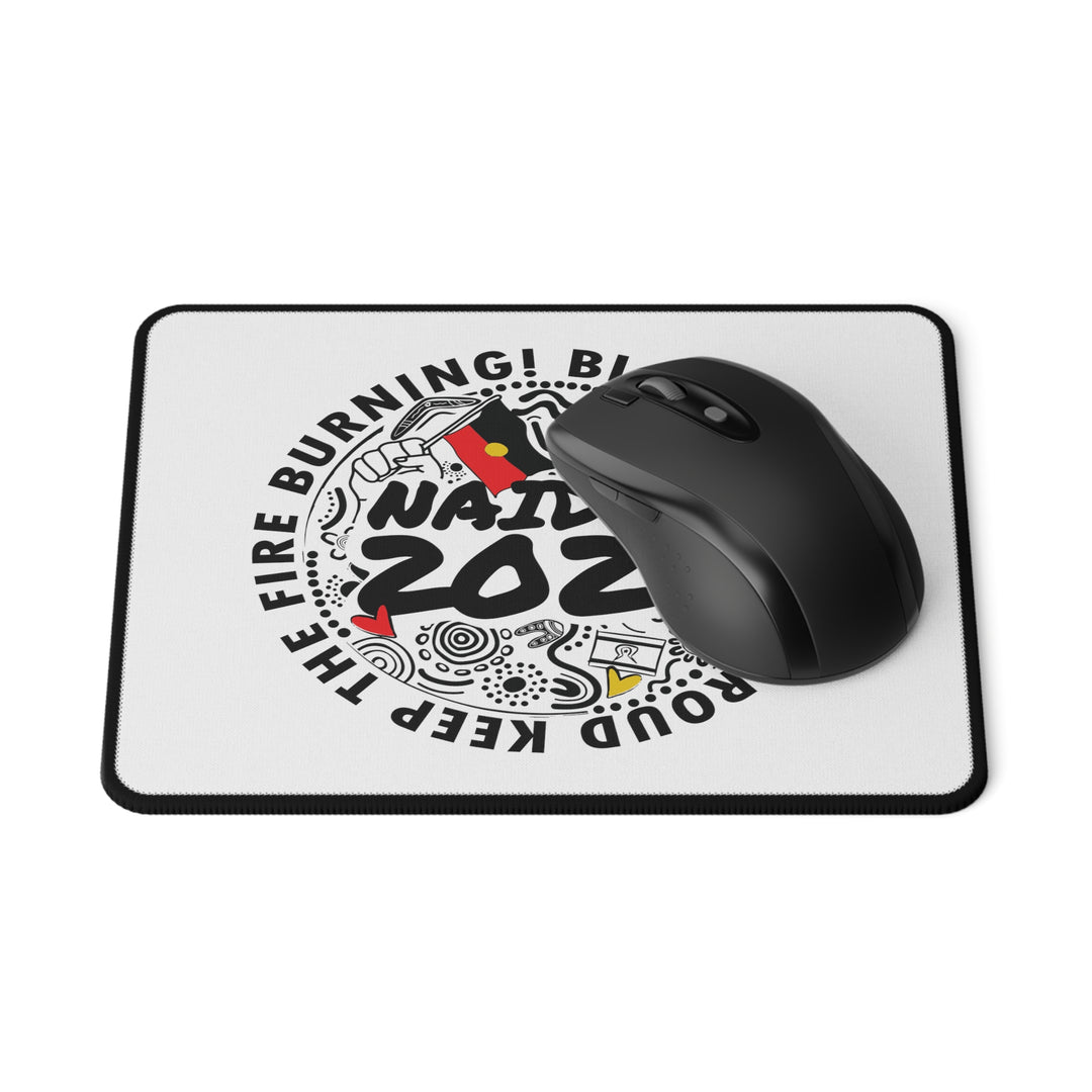 Blak, Loud and Proud NAIDOC 2024 - Non-Slip Mouse Pad (White)