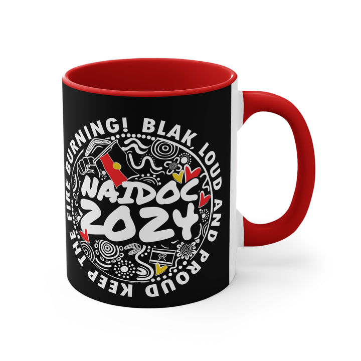 Blak, Loud and Proud NAIDOC 2024 -  Colourful Accent Mug (Black)