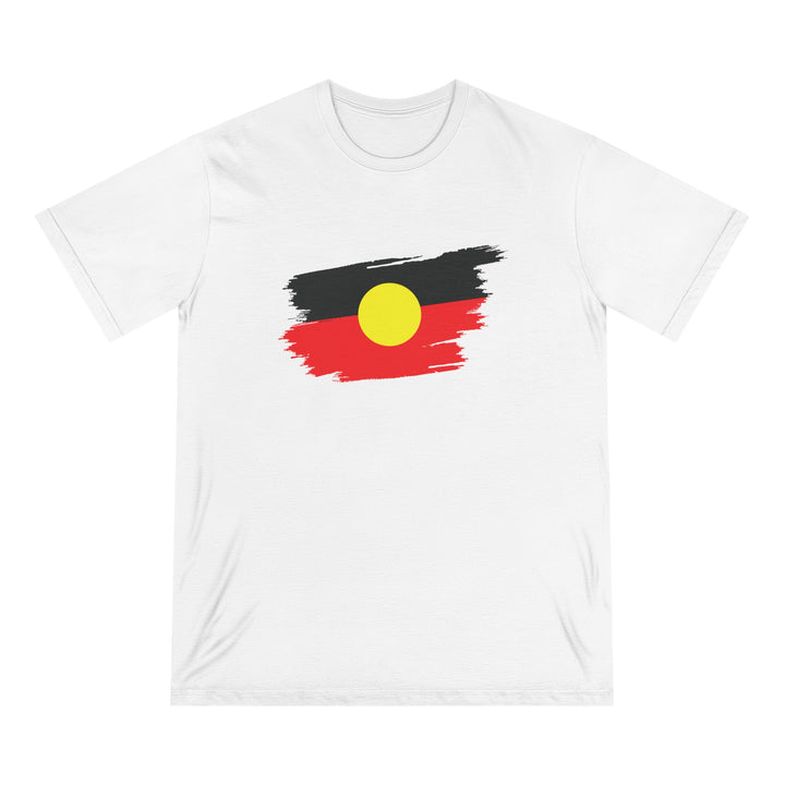 Brushstroke Aboriginal Flag - Unisex Organic T-shirt