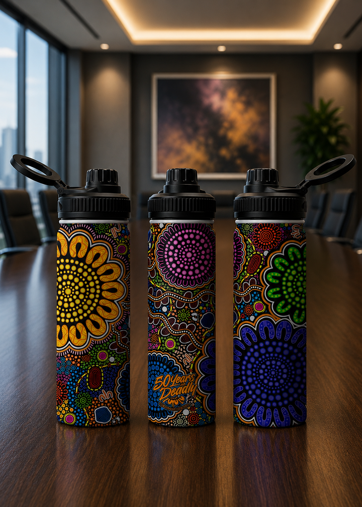 Still We Rise, Still We Shine - NAIDOC 2026 Vacuum Bottle with Magnetic Booster Ring (18oz)