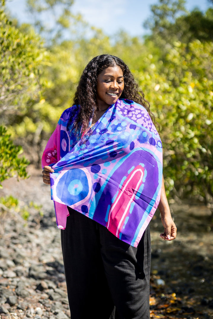 Blue Waterhole - Chiffon Scarf