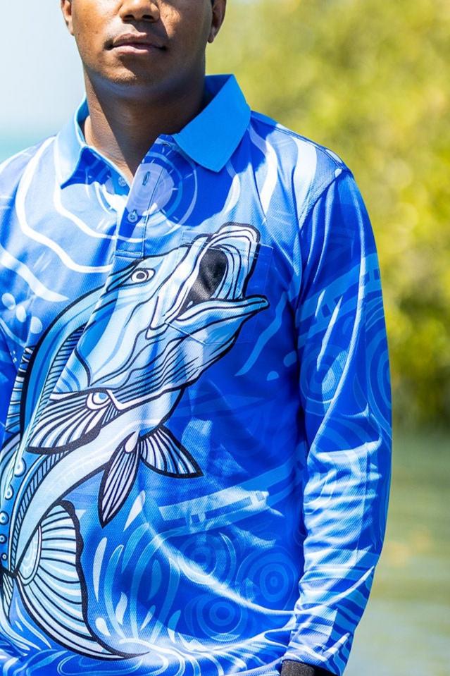 Full Moon Barramundi - Unisex Long-Sleeved Fishing Polo