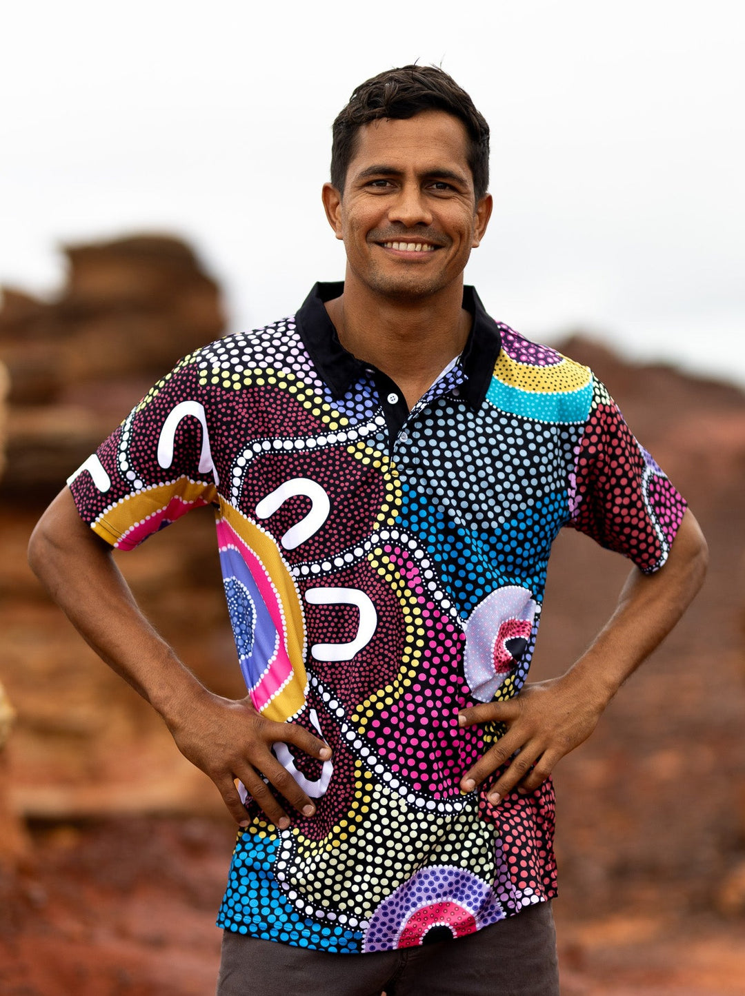 Indigenous Design Aboriginal Art Men's Polo Shirts – BW Tribal