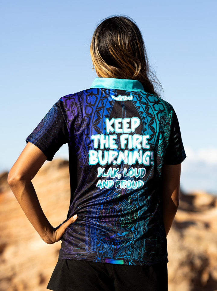Keep The Fire Burning! Blak, Loud and Proud - NAIDOC 2024 Women's Polo