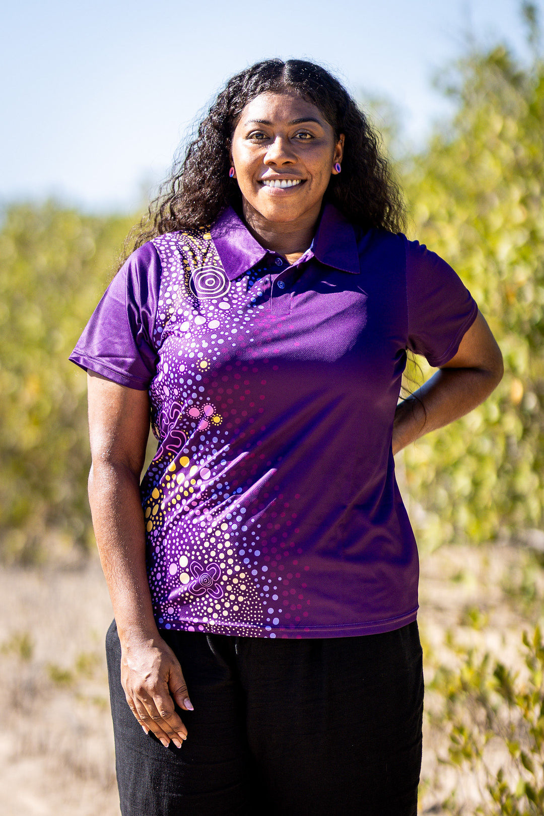 Purple Desert Flower - Women's Polo