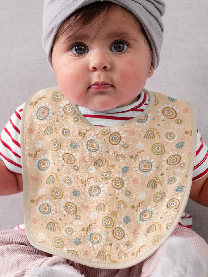 Sand Paintings (Orange) - Baby Bib