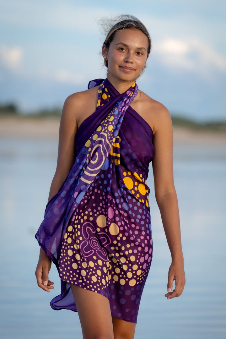 Purple Desert Flower - Sarong