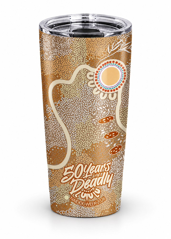 Ever Flowing – NAIDOC 2026 Vacuum Tumbler (20oz) Insulated with Magnetic Lid