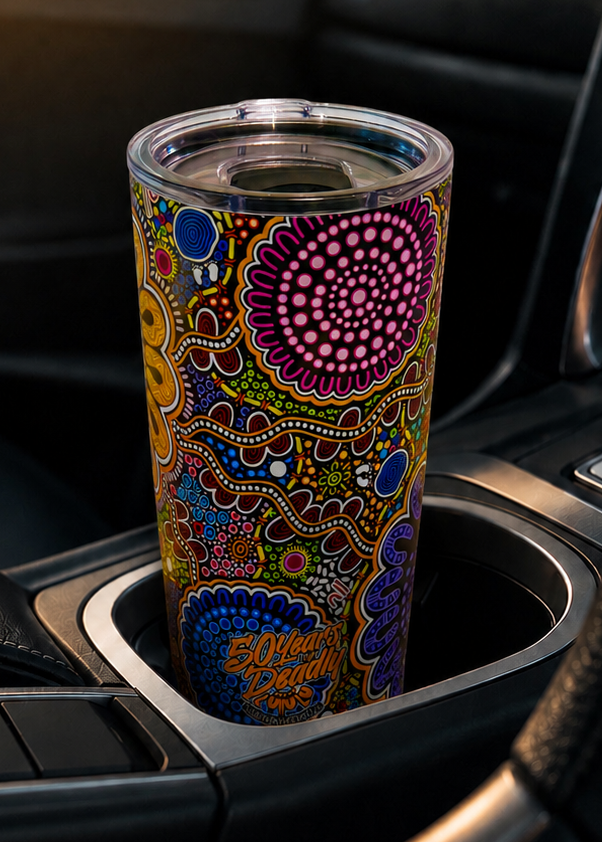 Still We Rise, Still We Shine – NAIDOC 2026 Vacuum Insulated Magnetic Lid Tumbler (20oz)
