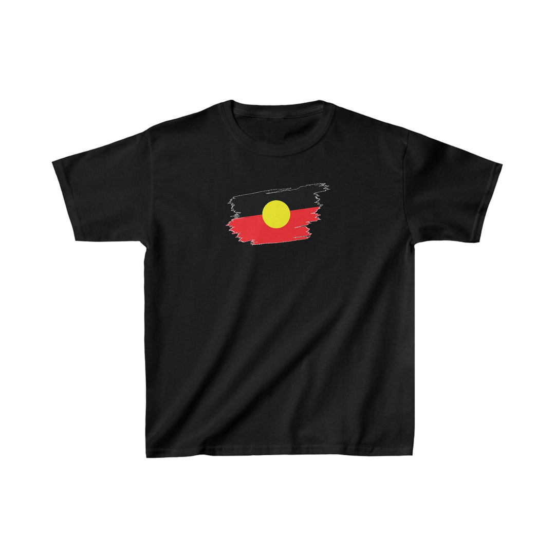 Brushstroke Aboriginal Flag - Kids Cotton Tee