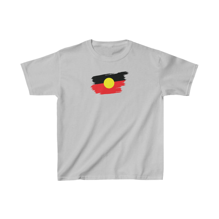 Brushstroke Aboriginal Flag - Kids Cotton Tee