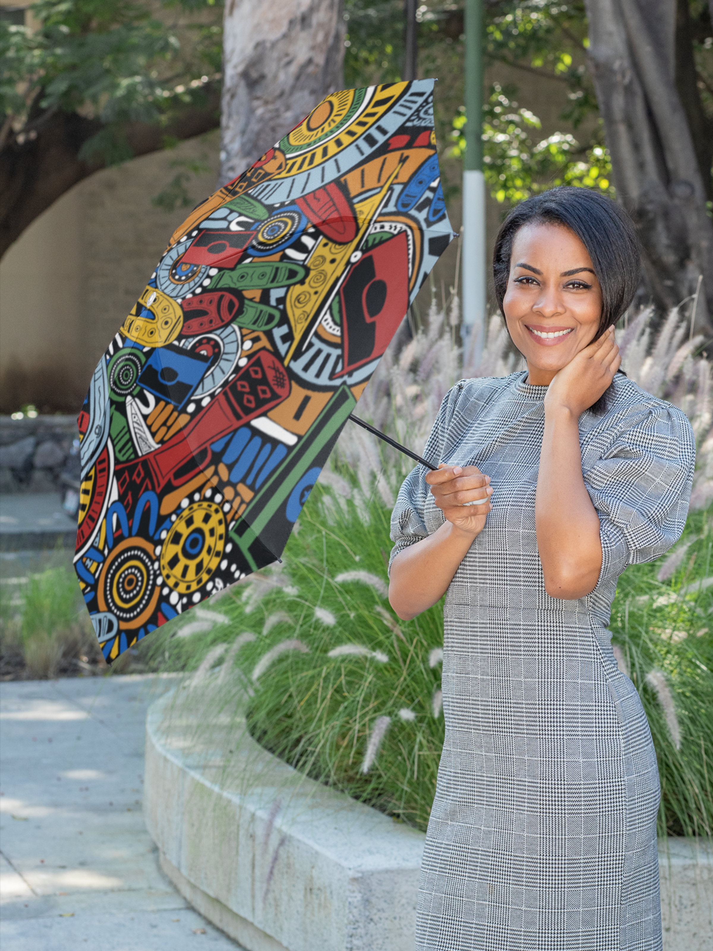 Amazon.com : African Print Ankara Pattern Travel Umbrella