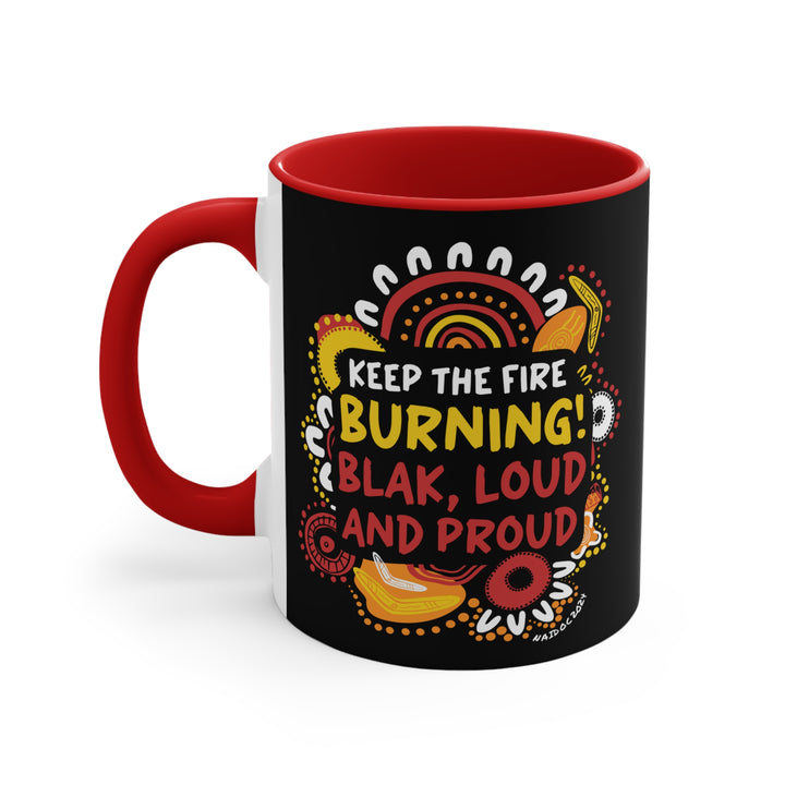 Fire Dance NAIDOC 2024 Colourful Accent Mugs (Black)