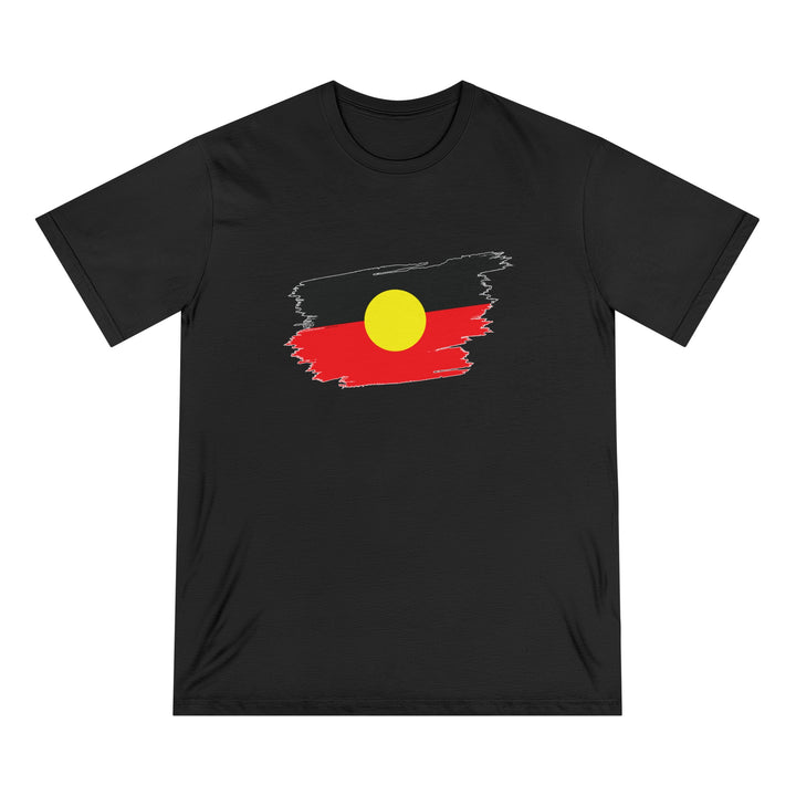 Brushstroke Aboriginal Flag - Unisex Organic T-shirt