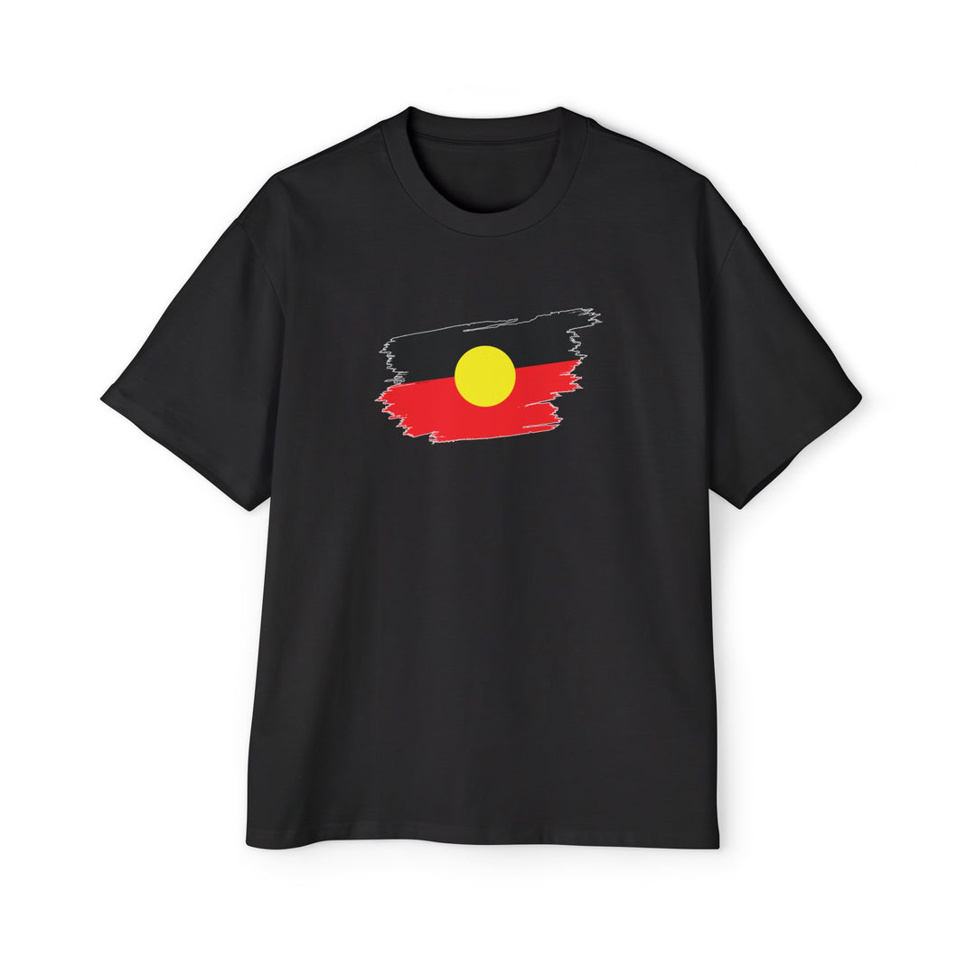 Brushstroke AboriginalFlag - Men's Oversized Tee