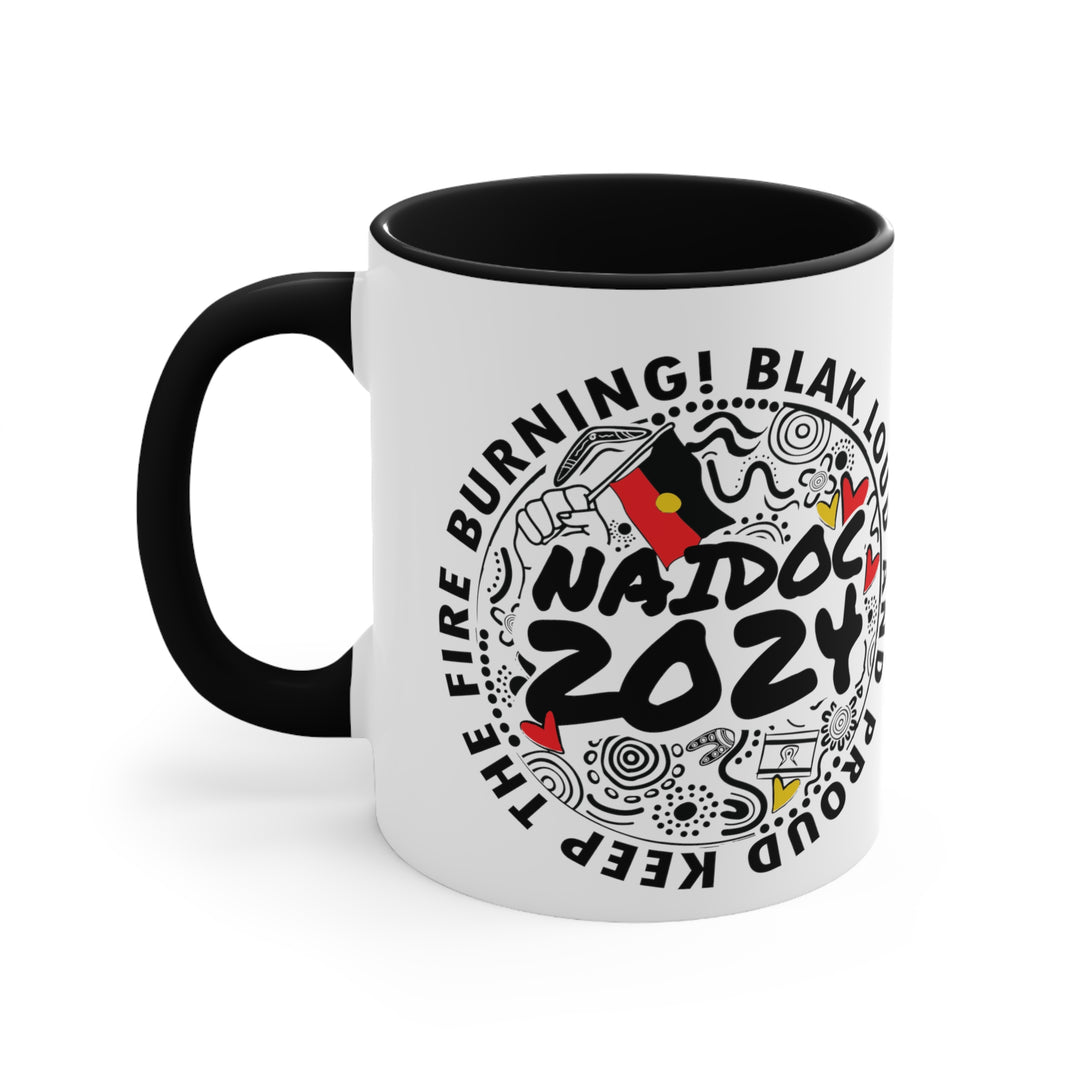 Blak, Loud and Proud NAIDOC 2024 - Colourful Accent Mug (White)