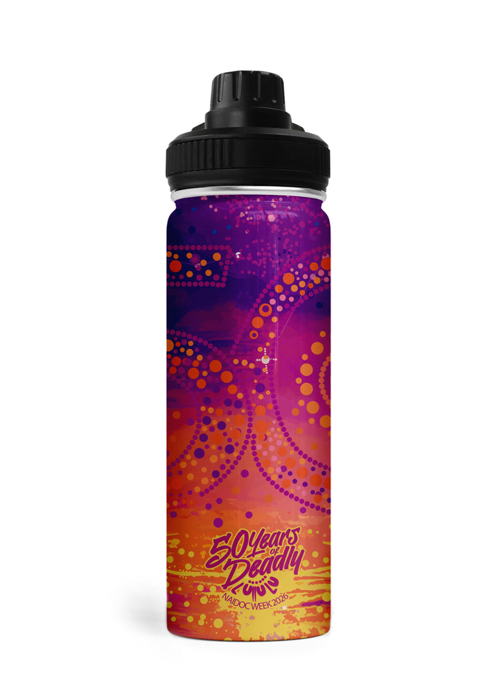 50 Years Deadly - NAIDOC 2026 Bottle with Magnetic Booster Ring (18oz)