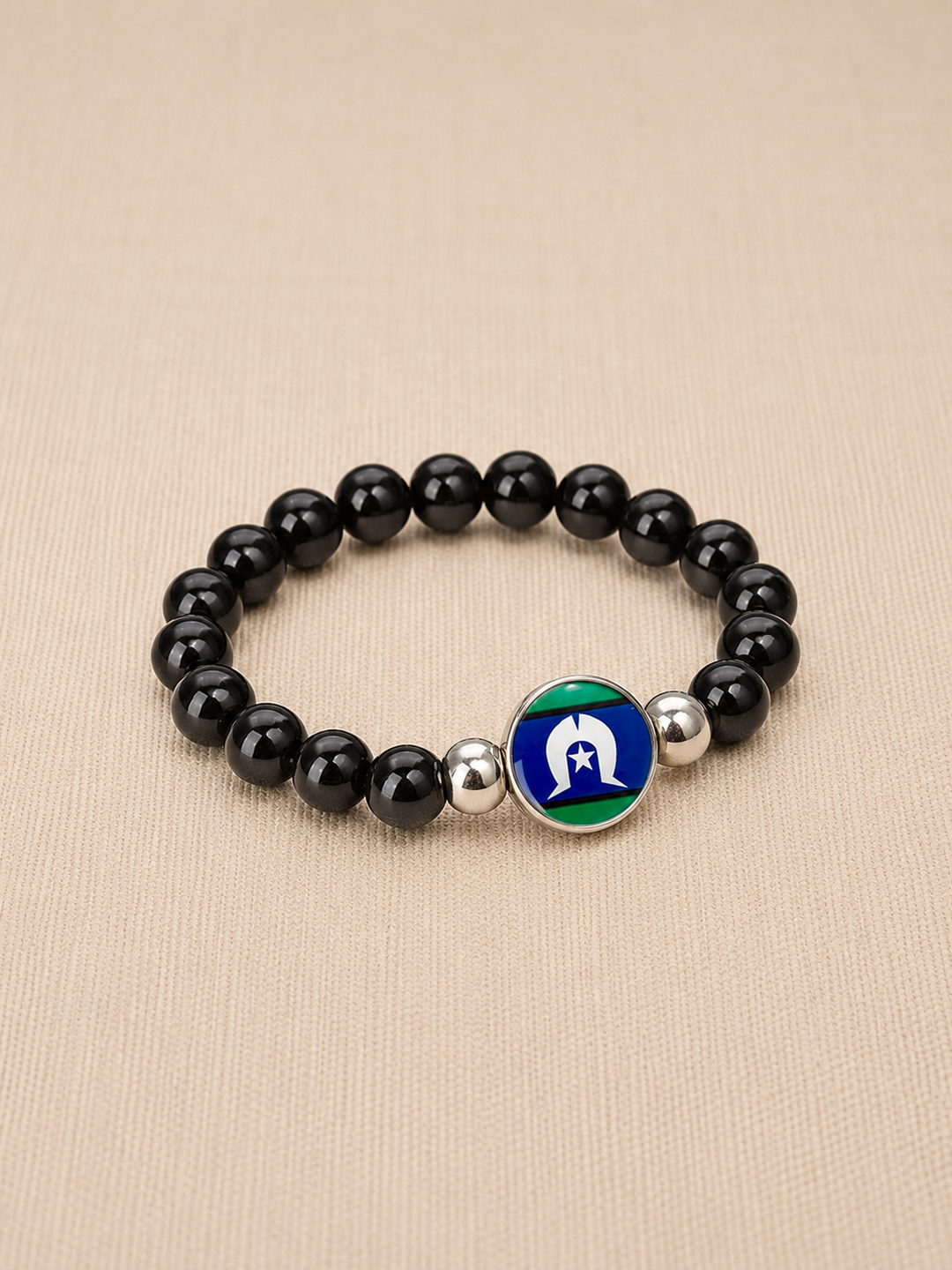 Beaded Stretch Wristband – Torres Strait Islander Flag