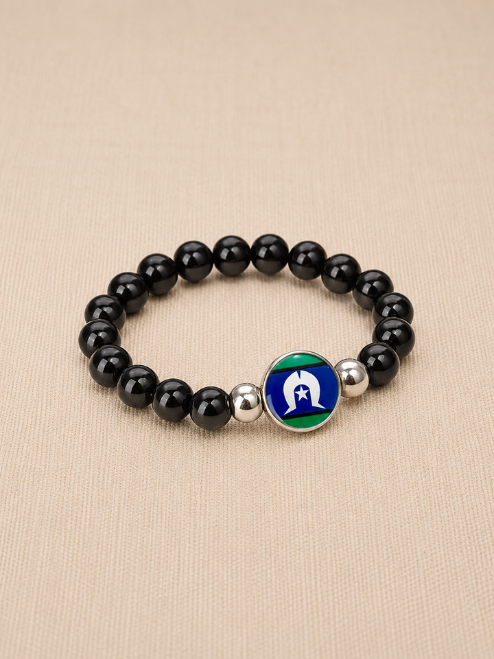 Beaded Stretch Wristband – Torres Strait Islander Flag