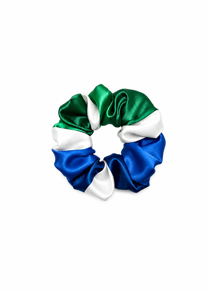 Blue, Green &amp; White- Extra Large Scrunchie